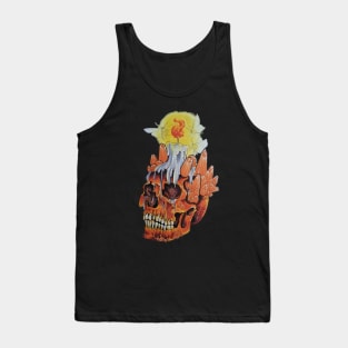 Orange Crystal Skull Tank Top